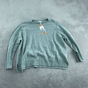 Ella Moss Womens Green Crewneck Sweater XXL Polyester/Nylon Soft NWT 5073